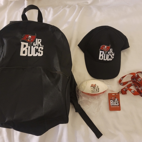 Tampa Bay Buccaneers Bucs Jr Hat, Lanyard, Football And Back Pack Set - Picture 1 of 10